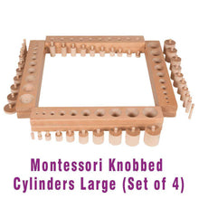 Load image into Gallery viewer, Montessori materials, Knobbed Cylinders Large (Set of 4)