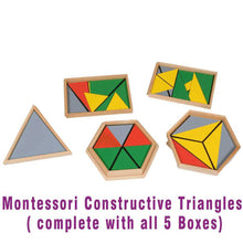 Load image into Gallery viewer, Montessori Constructive Triangles ( complete with all 5 Boxes) - Brilla: One-Stop Solution for Preschool Resources