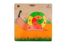 Load image into Gallery viewer, Brilla Wooden Educational Pick & Fix Jigsaw Puzzle for kids Dragon Fly & Snail with Scan & Learn (Set of 2) - Brilla: One-Stop Solution for Preschool Resources