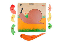 Load image into Gallery viewer, Brilla Wooden Educational Pick & Fix Jigsaw Puzzle for kids Dragon Fly & Snail with Scan & Learn (Set of 2) - Brilla: One-Stop Solution for Preschool Resources