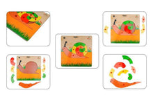Load image into Gallery viewer, Brilla Wooden Educational Pick & Fix Jigsaw Puzzle for kids Dragon Fly & Snail with Scan & Learn (Set of 2) - Brilla: One-Stop Solution for Preschool Resources