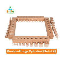 Load image into Gallery viewer, Montessori materials, Knobbed Cylinders Large (Set of 4)