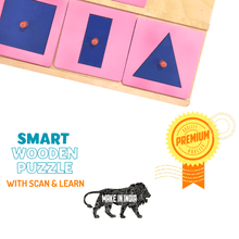 Load image into Gallery viewer, Montessori Materials - Wooden Drawing Inset Mini 5 Shape Stacker Kids