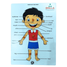 Load image into Gallery viewer, Wooden puzzle :Educational Pick & Fix Puzzle - Parts of Body with Scan & Learn - Brilla: One-Stop Solution for Preschool Resources
