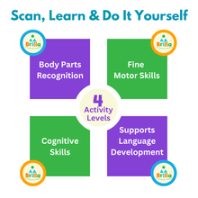 Load image into Gallery viewer, Wooden puzzle :Educational Pick & Fix Puzzle - Parts of Body with Scan & Learn - Brilla: One-Stop Solution for Preschool Resources