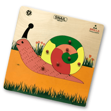 Load image into Gallery viewer, Wooden Puzzle - Educational Pick & Fix Jigsaw Snail with Scan & Learn. - Brilla: One-Stop Solution for Preschool Resources