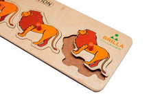 Load image into Gallery viewer, Brilla Wooden Learning Educational Puzzle for Kids - Elephant Seriation & Lion Seriition with Scan and Learn (Set of 2) - Brilla: One-Stop Solution for Preschool Resources