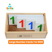 Load image into Gallery viewer, Montessori Large Number Cards 1 to 1000 big Cards with training Video - Brilla: One-Stop Solution for Preschool Resources
