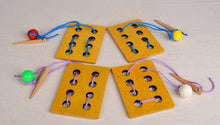 Load image into Gallery viewer, Montessori Materials for Kids - Educational Wooden Lacing Plate