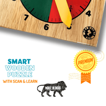 Load image into Gallery viewer, Wooden Puzzle - Educational Learning Clock with scan and learn - Brilla: One-Stop Solution for Preschool Resources
