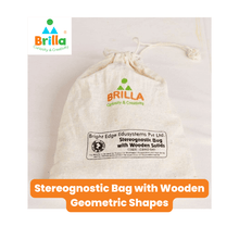 Load image into Gallery viewer, Montessori Materials - Stereognostic Bag with Wooden Geometric Shapes - Brilla: One-Stop Solution for Preschool Resources