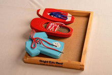 Load image into Gallery viewer, Montessori Materials - Wooden Lacing Set (3 Pcs) for Kids' Learning