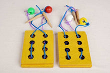 Load image into Gallery viewer, Montessori Materials for Kids - Educational Wooden Lacing Plate