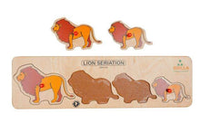 Load image into Gallery viewer, Brilla Wooden Learning Educational Puzzle for Kids - Elephant Seriation & Lion Seriition with Scan and Learn (Set of 2) - Brilla: One-Stop Solution for Preschool Resources