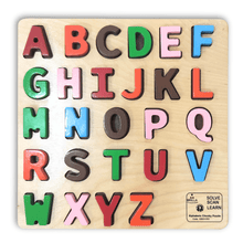 Load image into Gallery viewer, Wooden Puzzle - Alphabet Learning Toy Wooden Chunky Alphabets Puzzle (Learn Capital Letters) - Brilla: One-Stop Solution for Preschool Resources