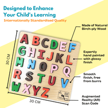 Load image into Gallery viewer, Wooden Puzzle - Alphabet Learning Toy Wooden Chunky Alphabets Puzzle (Learn Capital Letters) - Brilla: One-Stop Solution for Preschool Resources