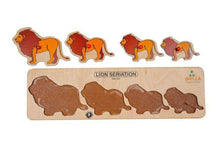 Load image into Gallery viewer, Brilla Wooden Learning Educational Puzzle for Kids - Elephant Seriation & Lion Seriition with Scan and Learn (Set of 2) - Brilla: One-Stop Solution for Preschool Resources