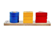 Load image into Gallery viewer, Montessori Materials - Brilla Wooden 3 Shape Stacker for Kids Learning