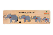 Load image into Gallery viewer, Brilla Wooden Learning Educational Puzzle for Kids - Elephant Seriation & Lion Seriition with Scan and Learn (Set of 2) - Brilla: One-Stop Solution for Preschool Resources