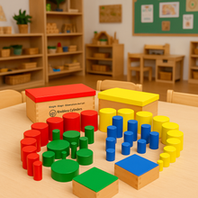 Load image into Gallery viewer, Montessori Materials - Premium Wooden Knobless Cylinders for Kids