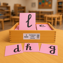 Load image into Gallery viewer, Montessori Sandpaper Letters - Alphabet Cursive for Writing Practice - Brilla: One-Stop Solution for Preschool Resources