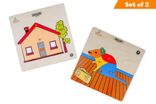 Load image into Gallery viewer, Brilla Wooden Educational Pick & Fix Jigsaw Puzzle for kids House and Mouse (Set of 2) with Scan & Learn - Brilla: One-Stop Solution for Preschool Resources