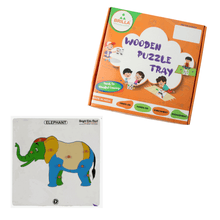 Load image into Gallery viewer, Wooden Puzzle - Educational Pick & Fix Elephant with Scan & Learn - Brilla: One-Stop Solution for Preschool Resources