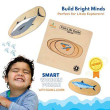 Load image into Gallery viewer, Wooden Puzzle for kids : Hands-on Learning Life Cycle of Fish with AR Tech Scan & Learn. - Brilla: One-Stop Solution for Preschool Resources