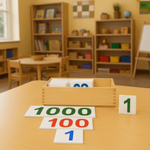 Load image into Gallery viewer, Montessori Large Number Cards 1 to 1000 big Cards with training Video - Brilla: One-Stop Solution for Preschool Resources