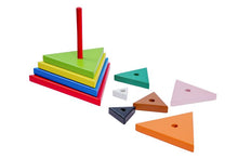 Load image into Gallery viewer, Build A Tower Wooden Stacking Tower for Kids (Triangle)