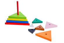 Load image into Gallery viewer, Build A Tower Wooden Stacking Tower for Kids (Triangle)