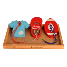 Load image into Gallery viewer, Montessori Materials - Wooden Lacing Set (3 Pcs) for Kids' Learning
