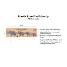 Load image into Gallery viewer, wooden puzzle -Learning Elephant Seriation with Scan & Learn - Brilla: One-Stop Solution for Preschool Resources