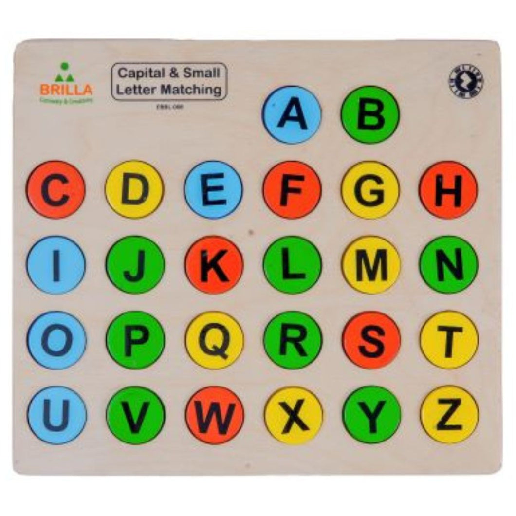 Wooden Learning Educational Alphabet Toys - Capital & Small Letters Matching