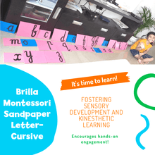 Load image into Gallery viewer, Montessori Sandpaper Letters - Alphabet Cursive for Writing Practice (RFQ) - Brilla: One-Stop Solution for Preschool Resources