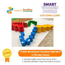Load image into Gallery viewer, Montessori Materials - Premium Wooden Knobless Cylinders for Kids