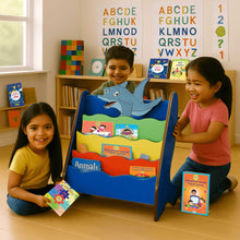 Load image into Gallery viewer, Brilla Wooden Dolphin Theme Bookshelf for Kids or Preschools - Brilla: One-Stop Solution for Preschool Resources