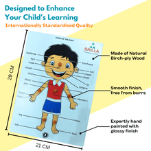 Load image into Gallery viewer, Wooden puzzle :Educational Pick & Fix Puzzle - Parts of Body with Scan & Learn - Brilla: One-Stop Solution for Preschool Resources