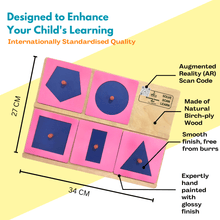 Load image into Gallery viewer, Montessori Materials - Wooden Drawing Inset Mini 5 Shape Stacker Kids