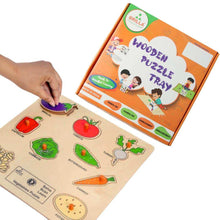 Load image into Gallery viewer, Wooden Puzzle - Educational Learning Vegetables with Scan & Learn - Brilla: One-Stop Solution for Preschool Resources