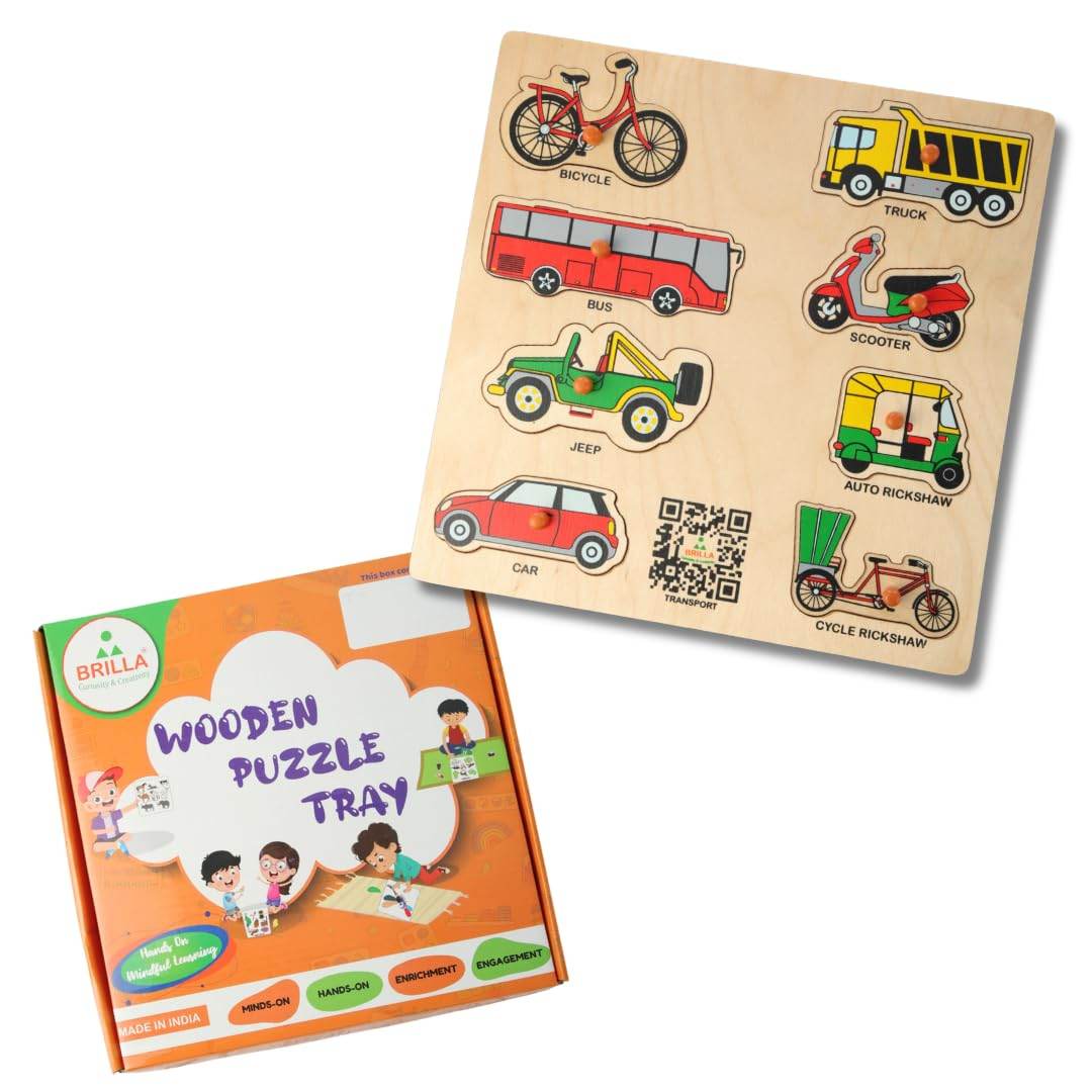 Wooden Puzzle - Educational Learning Transportation with Scan & Learn - Brilla: One-Stop Solution for Preschool Resources