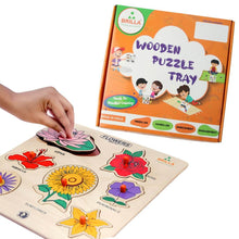 Load image into Gallery viewer, Wooden Puzzle - Educational Learning Flowers with Scan & Learn. - Brilla: One-Stop Solution for Preschool Resources