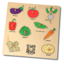 Load image into Gallery viewer, Wooden Puzzle - Educational Learning Vegetables with Scan & Learn - Brilla: One-Stop Solution for Preschool Resources