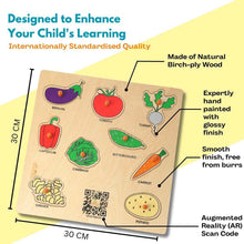 Load image into Gallery viewer, Wooden Puzzle - Educational Learning Vegetables with Scan & Learn - Brilla: One-Stop Solution for Preschool Resources
