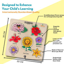Load image into Gallery viewer, Wooden Puzzle - Educational Learning Flowers with Scan & Learn. - Brilla: One-Stop Solution for Preschool Resources