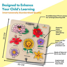 Load image into Gallery viewer, Wooden Puzzle - Educational Learning Flowers with Scan & Learn
