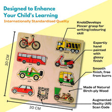 Load image into Gallery viewer, Wooden Puzzle - Educational Learning Transportation with Scan & Learn - Brilla: One-Stop Solution for Preschool Resources