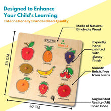 Load image into Gallery viewer, Brilla Wooden Puzzle : Educational Learning Fruits with Scan and Learn. - Brilla: One-Stop Solution for Preschool Resources