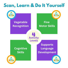 Load image into Gallery viewer, Wooden Puzzle - Educational Learning Vegetables with Scan & Learn - Brilla: One-Stop Solution for Preschool Resources
