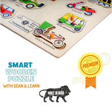 Load image into Gallery viewer, Wooden Puzzle - Educational Learning Transportation with Scan & Learn - Brilla: One-Stop Solution for Preschool Resources